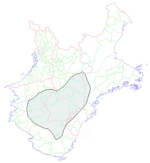 紀伊半島のツキノワグマ分布の画像