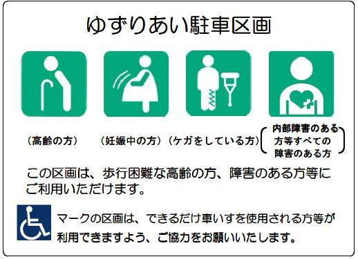 ゆずりあい駐車区画標示例のイラスト