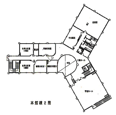 本館棟2階案内図の画像