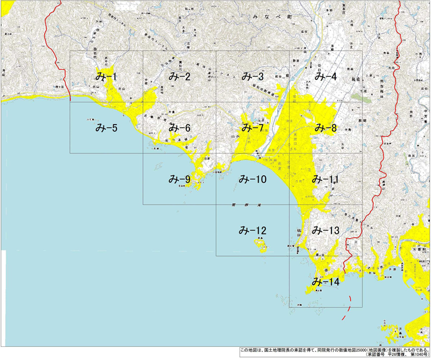 みなべ町の地図